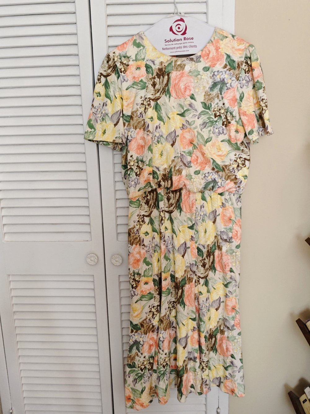 Vintage Les Modes Florentine Floral Pastel drop waist Dress